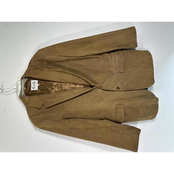 VTG 90s Sz 44 Scully Brown Suede Leather Western Blazer Jacket Cowboy Chore